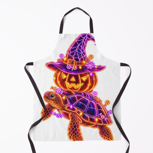 Item preview, Neon Halloween Sea Turtle with Witch Pumpkin designed and sold by LC&LCPlatform.