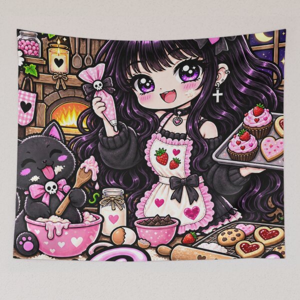 Item preview, Baked With Love Goth Girl Sticker designed and sold by AnnekeJordaan.
