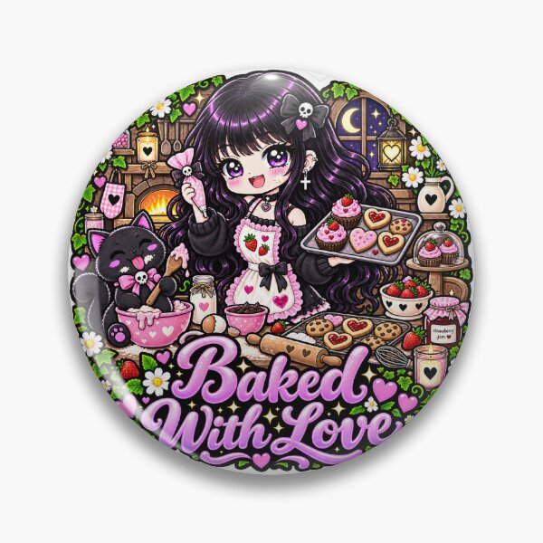 Item preview, Baked With Love Goth Girl Sticker designed and sold by AnnekeJordaan.