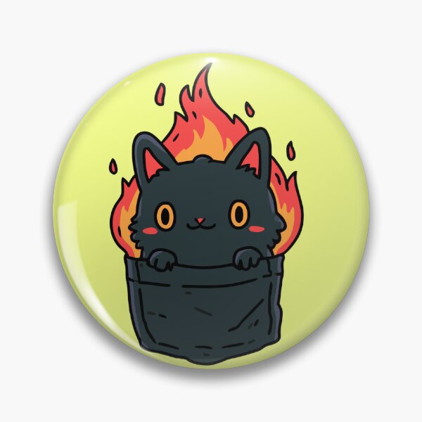 Item preview, Cute Flaming Pocket Black Cat Chibi Void | Fiery Pocket Kitten Art designed and sold by kuwagatamushi.