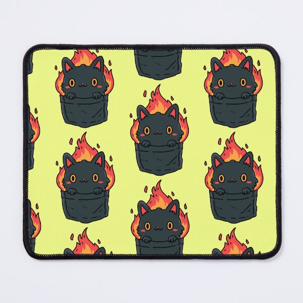 Item preview, Cute Flaming Pocket Black Cat Chibi Void | Fiery Pocket Kitten Art designed and sold by kuwagatamushi.