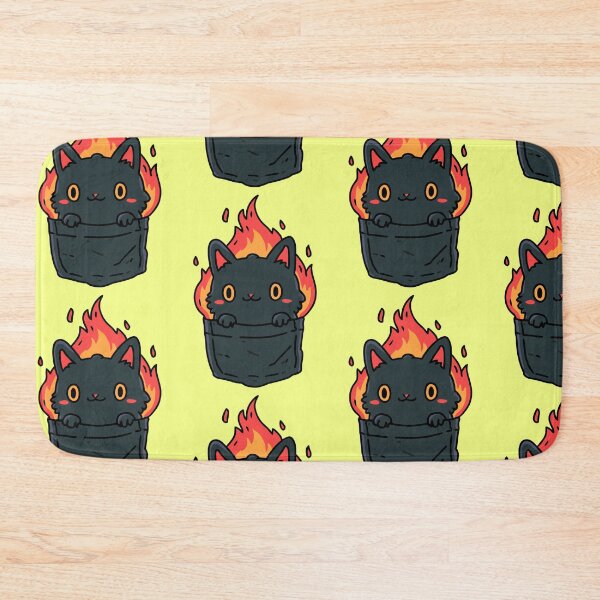 Item preview, Cute Flaming Pocket Black Cat Chibi Void | Fiery Pocket Kitten Art designed and sold by kuwagatamushi.