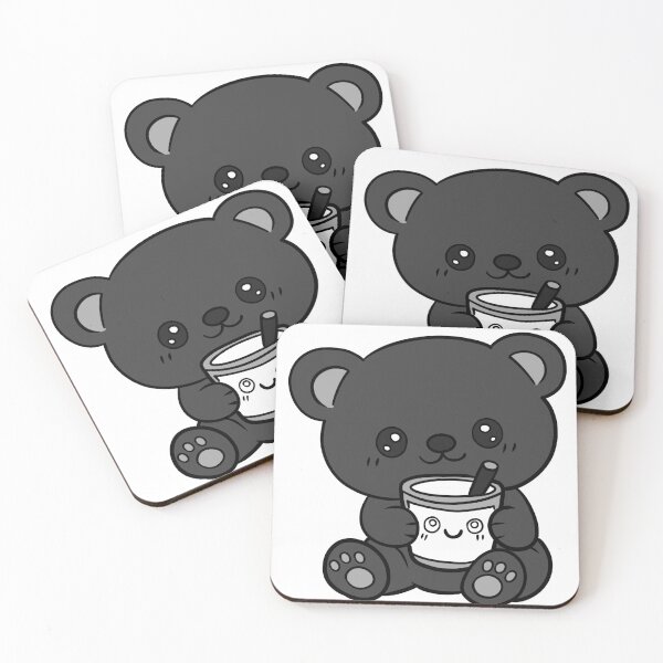 Item preview, Cute Kawaii Black Teddy Bear designed and sold by Phyllya Design.