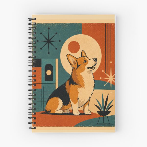 Item preview, Mid-Century Modern Retro Corgi Dog Shirt Print designed and sold by Retroteez.