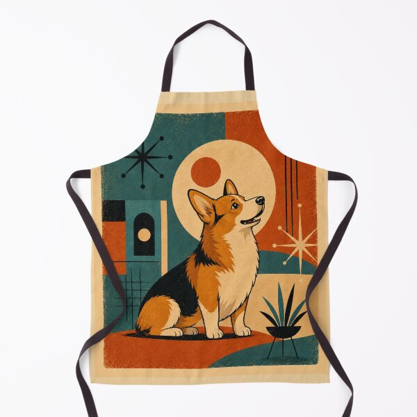 Item preview, Mid-Century Modern Retro Corgi Dog Shirt Print designed and sold by Retroteez.