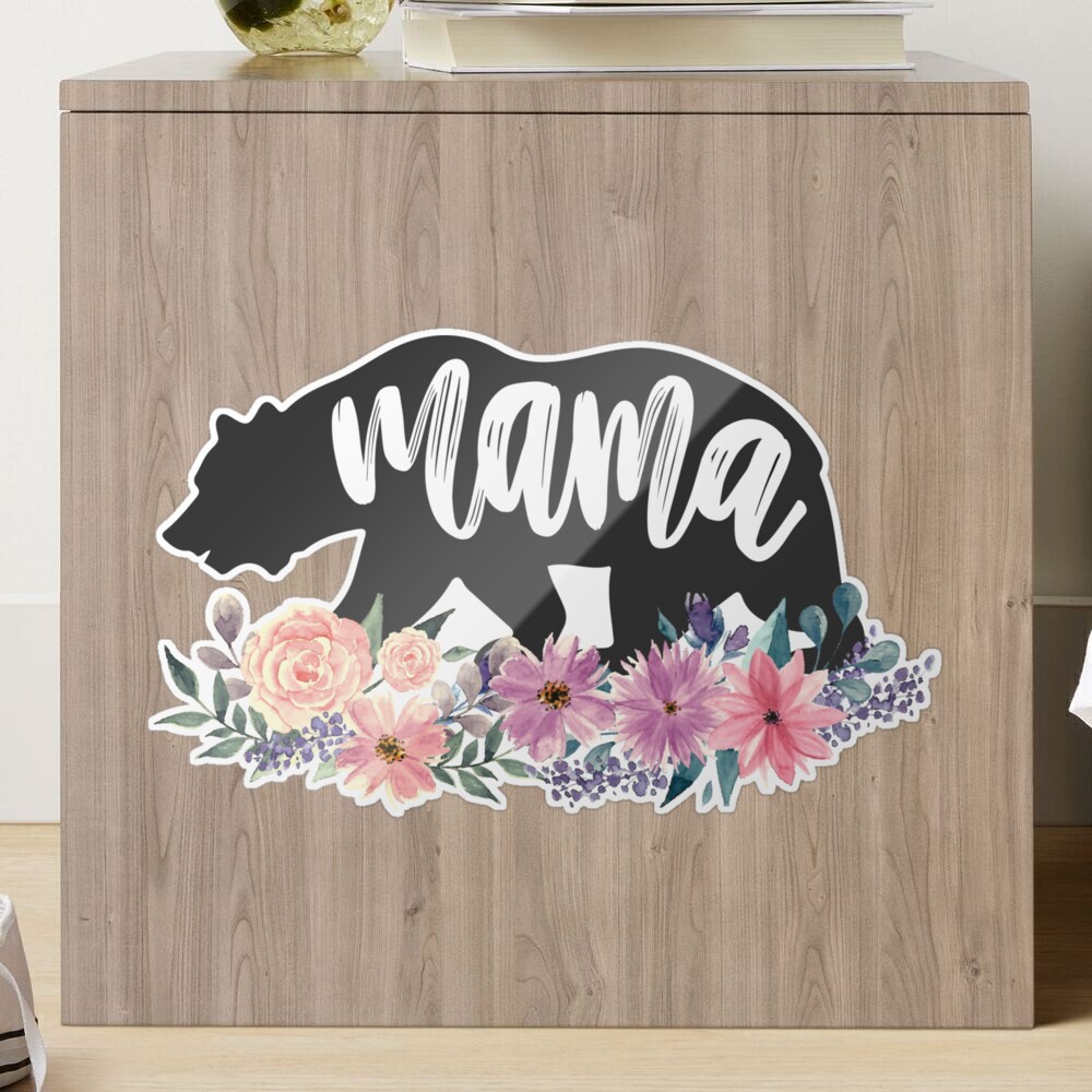 Mama Bear Floral Watercolor Flowers  Sticker for Sale by KNEI