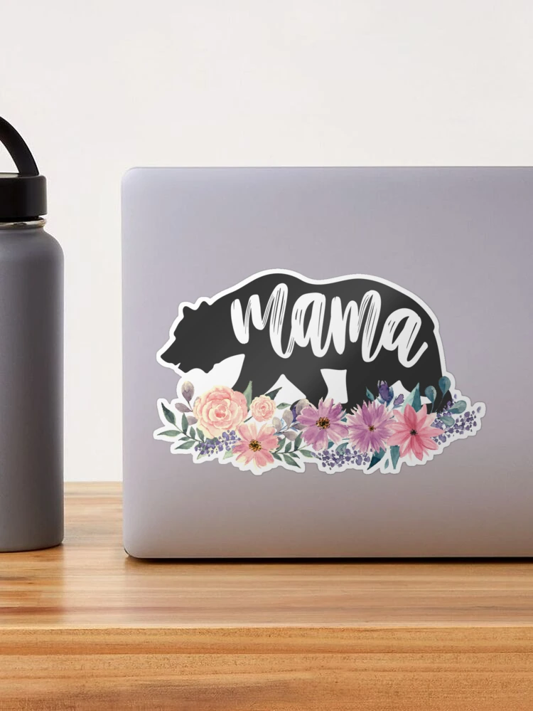 Mama Bear Floral Water Bottle