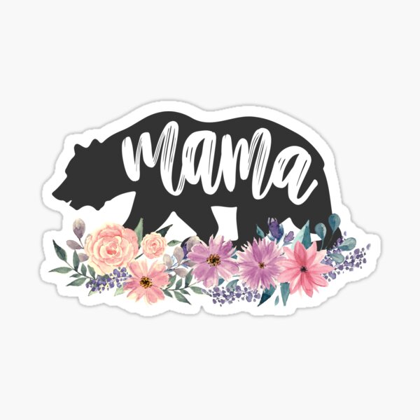 Mama Bear Decal 4 Pack: Mama Bear Arrow, Bear with Cubs, Mama Bear Walking,  Bear Claw (Black, Small ~4)