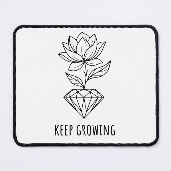 Item preview, Keep Growing Lotus Flower Diamond Line Art designed and sold by ilyasartist.