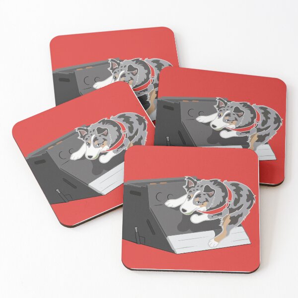 Item preview, Australian Shepherd Flyball Illustration designed and sold by Bluek9sDesign.