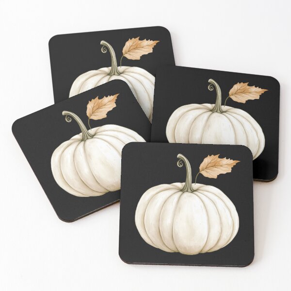Item preview, White Pumpkin with Leaf designed and sold by foundthenat.