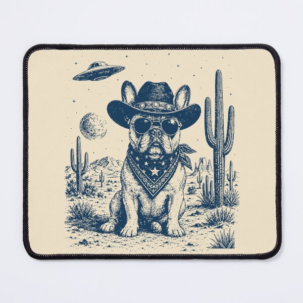 Item preview, Cowboy French Bulldog UFO Retro Western Frenchie designed and sold by Y-Vibes.