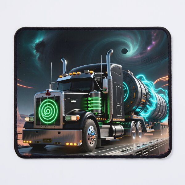 Item preview, Futuristic Black Semi Truck with Neon Green Energy Tanker - Sci-Fi Transport Art designed and sold by Beamsmith.