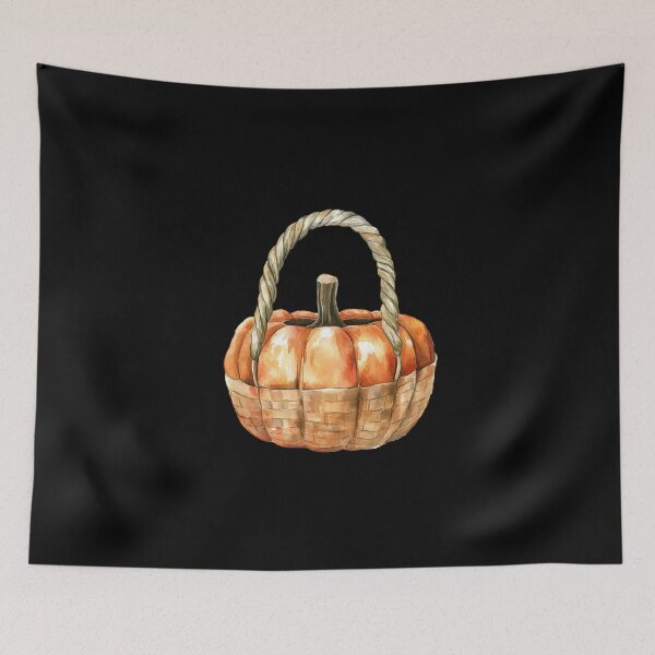 Item preview, Pumpkin Basket on Dark Background designed and sold by foundthenat.