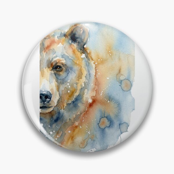 Item preview, Grizzly Half Face, Gold and Blue Grey designed and sold by caracatita75.
