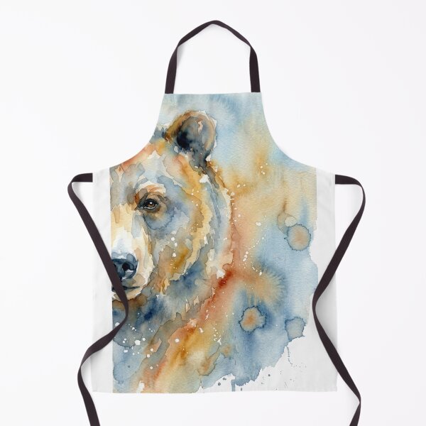 Item preview, Grizzly Half Face, Gold and Blue Grey designed and sold by caracatita75.