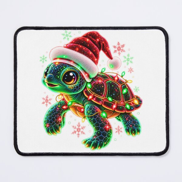 Item preview, Cute Neon Christmas Sea Turtle with Santa Hat designed and sold by LC&LCPlatform.