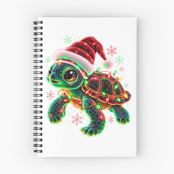 Item preview, Cute Neon Christmas Sea Turtle with Santa Hat  designed and sold by LC&LCPlatform.