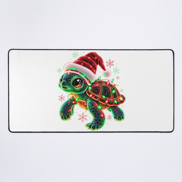 Item preview, Cute Neon Christmas Sea Turtle with Santa Hat  designed and sold by LC&LCPlatform.