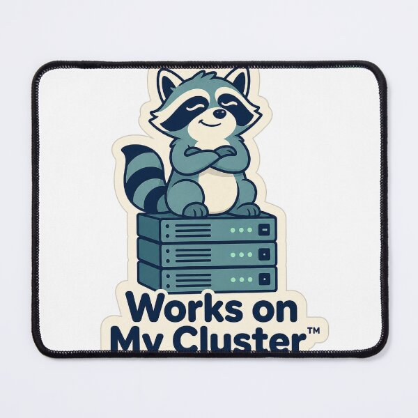 Item preview, Works on My Cluster DevOps Laptop Sticker designed and sold by Power Designs.