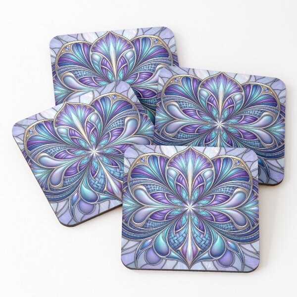 Item preview, Blue Art Nouveau Stained Glass Mandala designed and sold by Frackxion.