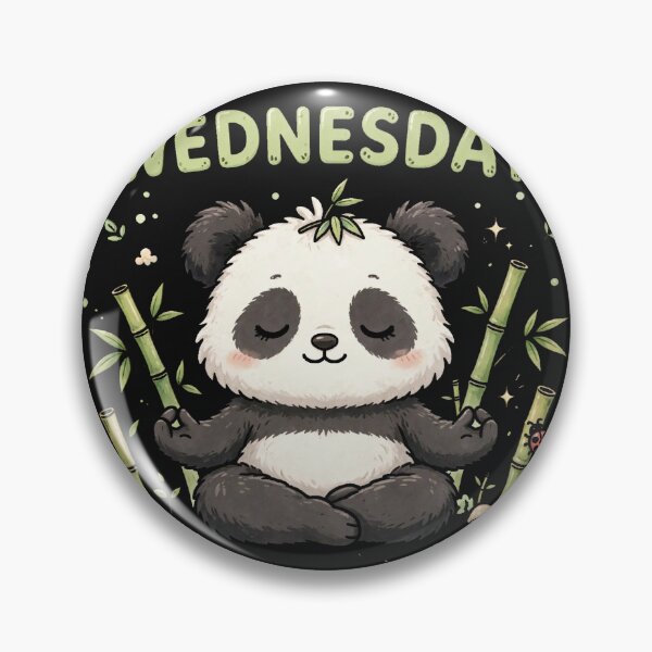 Item preview, Wednesday Yoga Panda Meditation - Cute Zen Kawaii Sticker designed and sold by Surviving Monday Club.