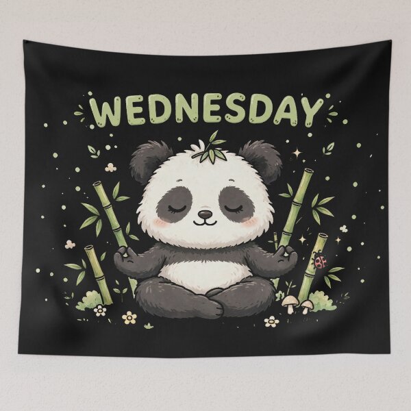 Item preview, Wednesday Yoga Panda Meditation - Cute Zen Kawaii Sticker designed and sold by Surviving Monday Club.