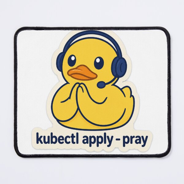 Item preview, kubectl apply pray Duck Laptop Sticker designed and sold by Power Designs.