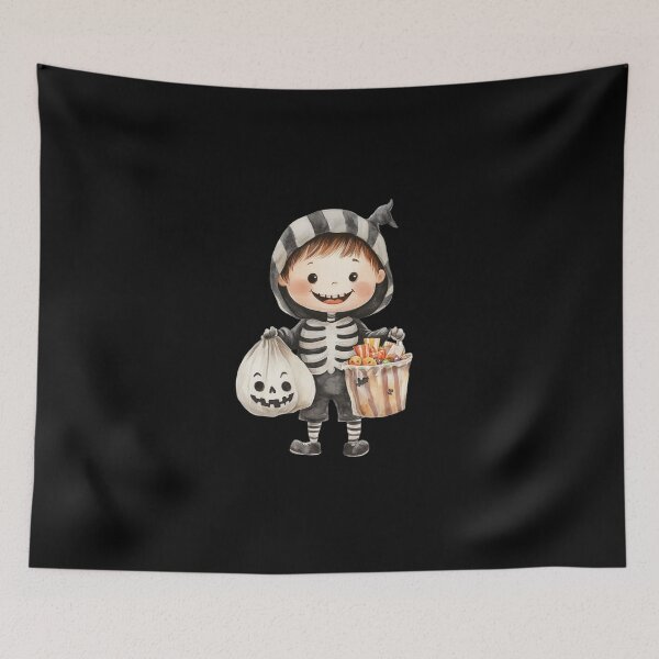 Item preview, Child Dressed as Skeleton on Halloween designed and sold by foundthenat.