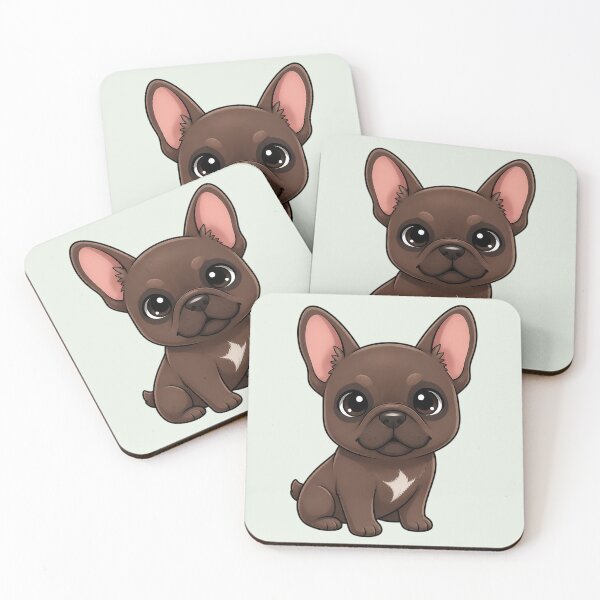 Item preview, Cute Chocolate French Bulldog Puppy – Adorable Chibi Frenchie designed and sold by FloreDreamStudio.