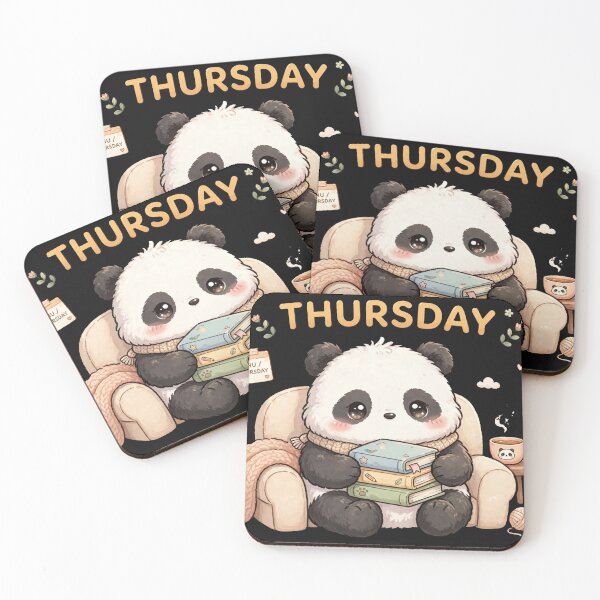 Item preview, Thursday Book Panda Reading - Cute Cozy Book Lover Sticker designed and sold by Surviving Monday Club.