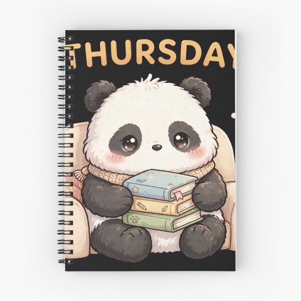 Item preview, Thursday Book Panda Reading - Cute Cozy Book Lover Sticker designed and sold by Surviving Monday Club.