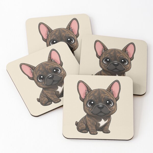 Item preview, Cute Brindle French Bulldog Puppy – Adorable Chibi Frenchie designed and sold by FloreDreamStudio.