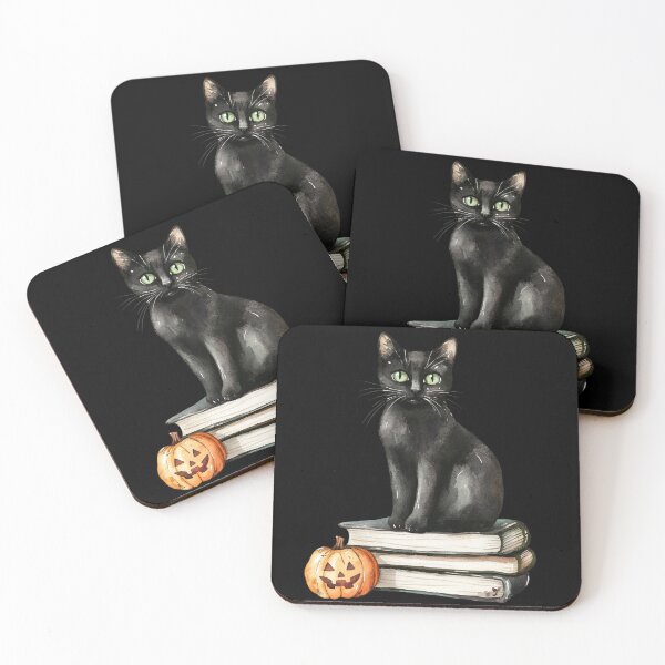 Item preview, Black Cat on Books with Pumpkin designed and sold by foundthenat.
