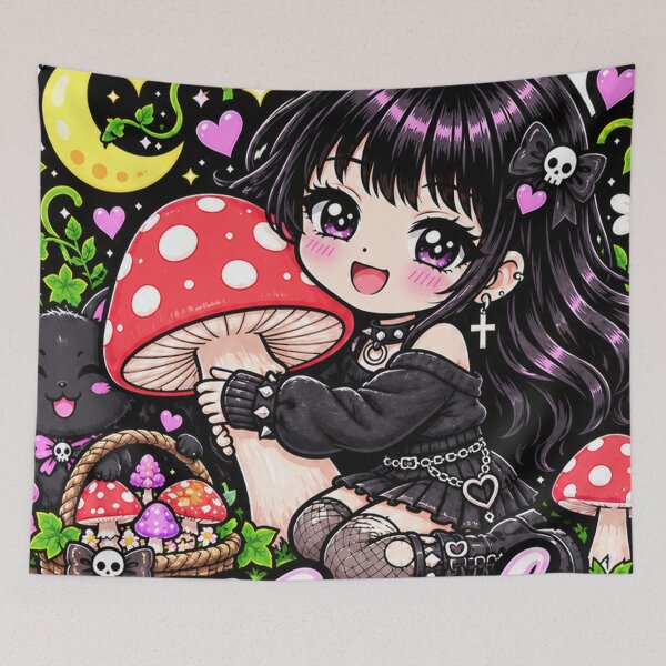 Item preview, Mush Love Goth Girl Sticker designed and sold by AnnekeJordaan.