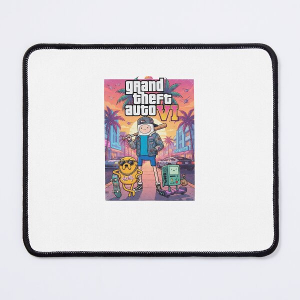Item preview, Adventure Time Finn Jake BMO GTA Vice City Mashup Poster designed and sold by jhgjykuo.