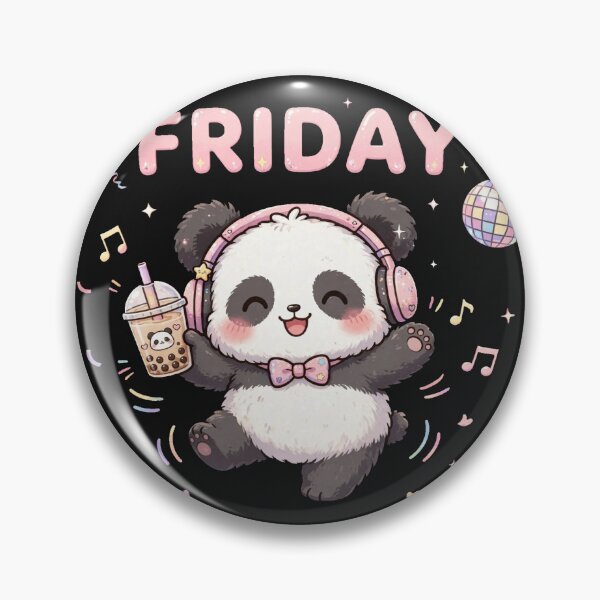 Item preview, Friday Party Panda Headphones - Cute Dancing Panda Sticker designed and sold by Surviving Monday Club.