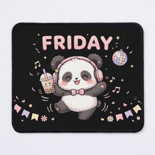 Item preview, Friday Party Panda Headphones - Cute Dancing Panda Sticker designed and sold by Surviving Monday Club.