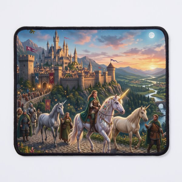 Item preview, Magical unicorns in a medieval world designed and sold by cutegiftcore.