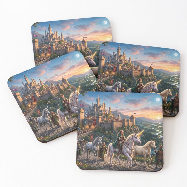 Item preview, Magical unicorns in a medieval world designed and sold by cutegiftcore.