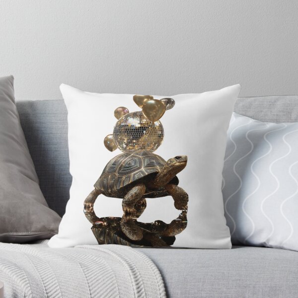 Item preview, Sunrreal Disco Party Turtle with Golden Balloons  designed and sold by LC&LCPlatform.