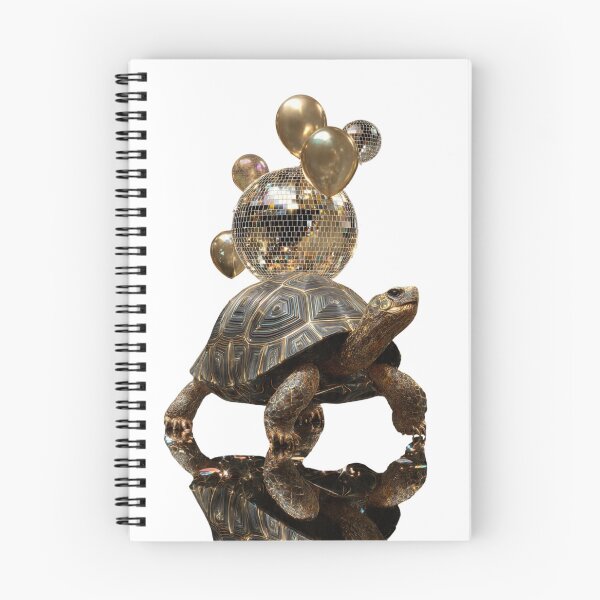 Item preview, Sunrreal Disco Party Turtle with Golden Balloons  designed and sold by LC&LCPlatform.