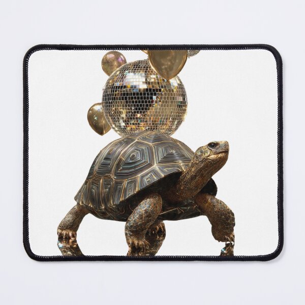 Item preview, Sunrreal Disco Party Turtle with Golden Balloons  designed and sold by LC&LCPlatform.