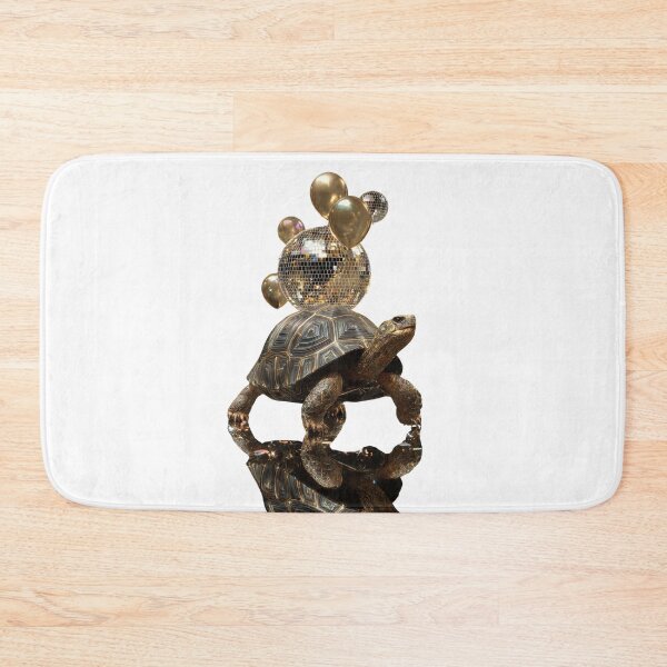 Item preview, Sunrreal Disco Party Turtle with Golden Balloons  designed and sold by LC&LCPlatform.
