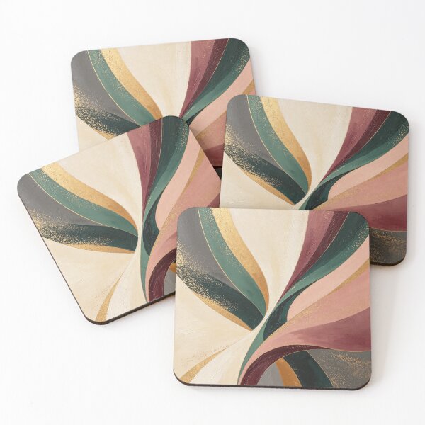 Item preview, Minimalist Abstract Art | Emerald Burgundy Gold Palette designed and sold by EduMaru_Arts.