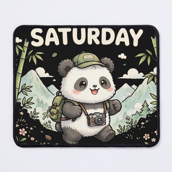 Item preview, Saturday Hiking Panda Adventure - Cute Explorer Sticker designed and sold by Surviving Monday Club.