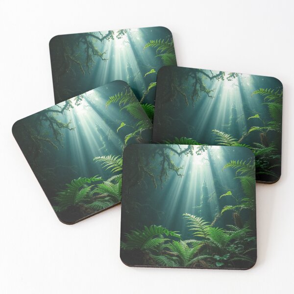 Item preview, Mystical Fern Forest Sunbeams Art designed and sold by IntelliMindDesigns.