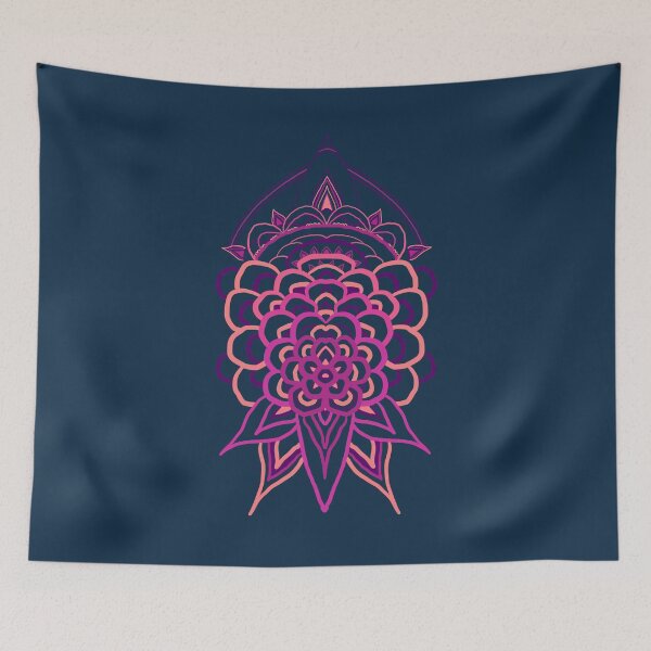 Item preview, Vibrant Pink Floral Mandala Sacred Geometry Art designed and sold by SaraPixels.