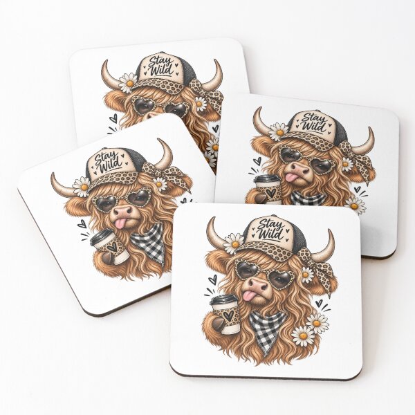 Item preview, Sassy Highland Cow Stay Wild Cowgirl Leopard Print Cute Western  designed and sold by afr-saad.