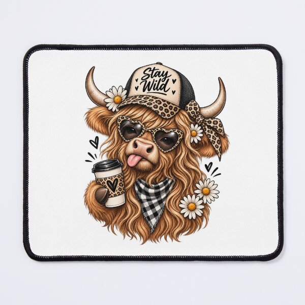 Item preview, Sassy Highland Cow Stay Wild Cowgirl Leopard Print Cute Western designed and sold by afr-saad.